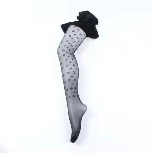 Elements Diamond Sheer Prints Nylon Women’s Pantyhose Stretchy Black L+V-letters - Picture 11 of 15